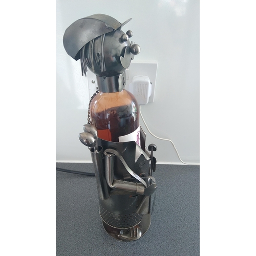 553 - Wine holder and Bottle Of Wine