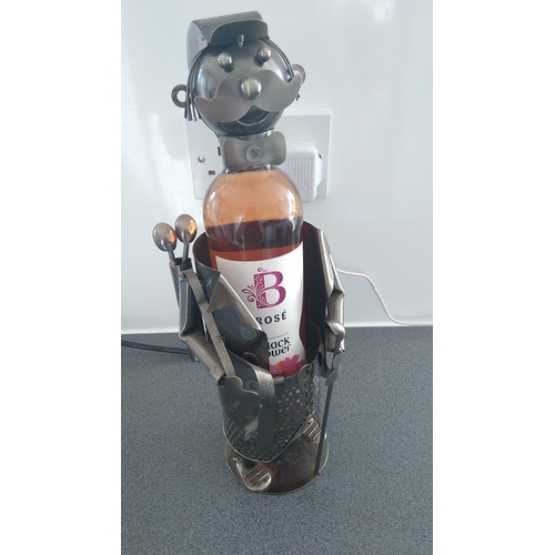 553 - Wine holder and Bottle Of Wine