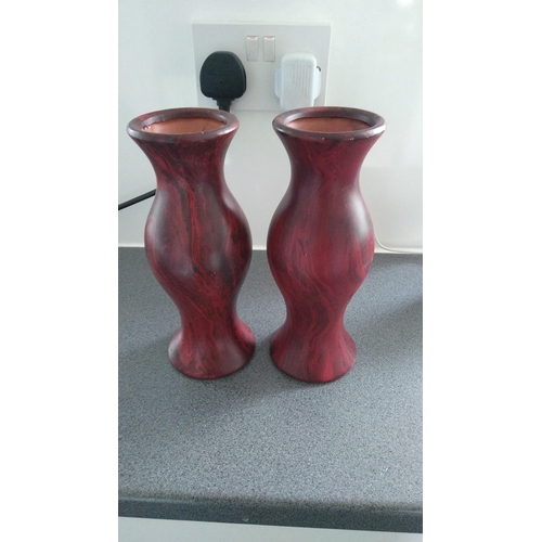 567 - PAIR OF WOODEN VASES