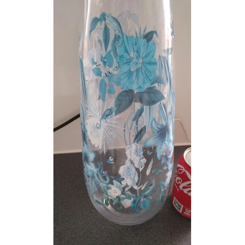 641 - RETRO GLASS FLORAL VASE