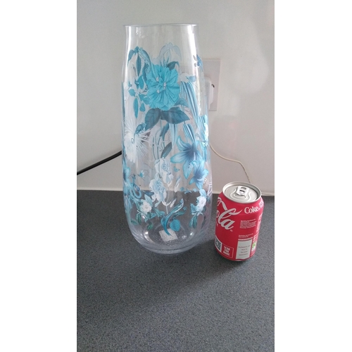 641 - RETRO GLASS FLORAL VASE