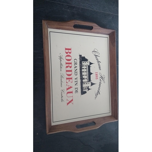 563 - LOVELY BORDEAUX ADVERTISING WOODEN TRAY