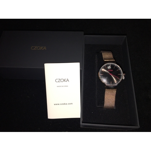 200A - NEW BOXED CZOKA Quartz Movement Watch Women, Stainless Steel Bracelet