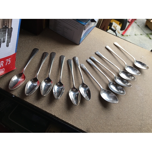 300T - TWO SETS OF SIX VINTAGE TEA SPOONS