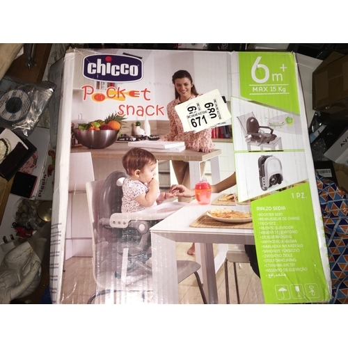 35 - NEW BOXED CHICCO POCKET SNACK BABY EATING SEAT 400X