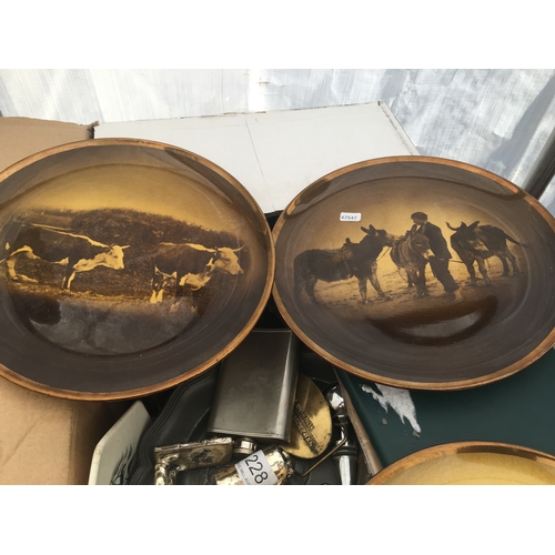 43 - TWO VISTA WARE FARMING SCENE PLATES