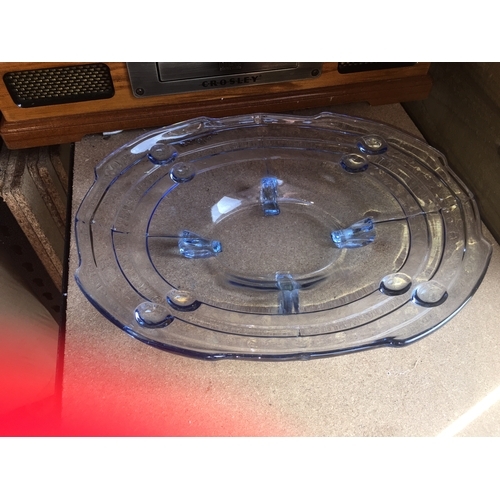 56 - LARGE GLASS PLATTER WITH FEET