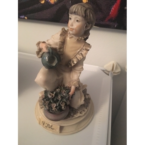 57 - lovely Belcari Girl watering Flowers Figurine  441