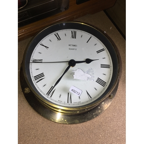 78 - BRASS PORTHOLE STYLE CLOCK