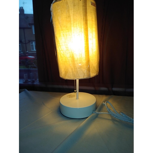 250N - NEW BOXED KEYMIT 3 WAY DIMMABLE TABLE LAMP WITH USB IN WHITE