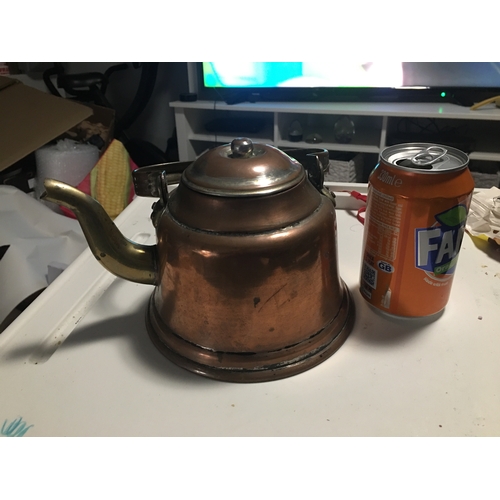 400P - VERY NICE ANTIQUE COPPER STOVE KETTLE