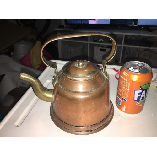 400P - VERY NICE ANTIQUE COPPER STOVE KETTLE