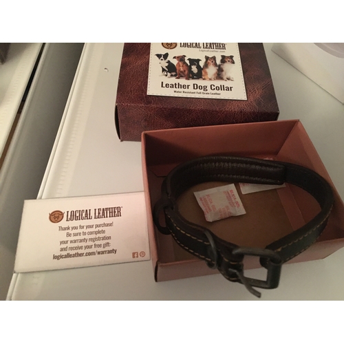 Logical leather dog outlet collar