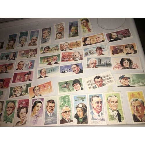 214 - NICE SELECTION OF CIGARETTE CARDS OF FAMOUS PEOPLE