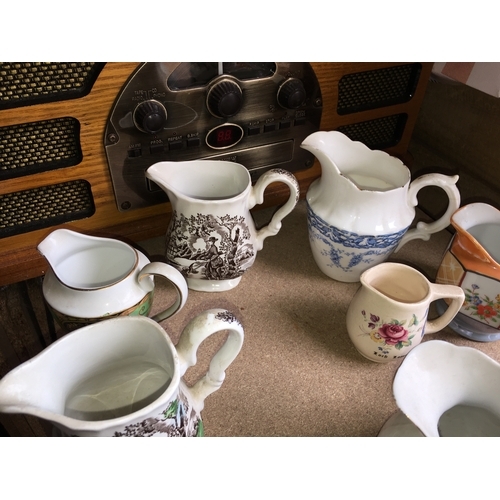 210 - LARGE COLLECTION OF SMALL CREAM/GRAVY BOATS MOST MARKED TO BASE