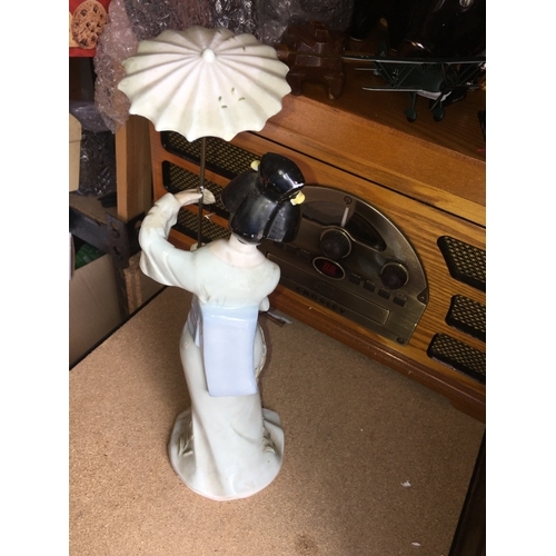 223 - GIESHA GIRL WITH PARASOL FIGURINE