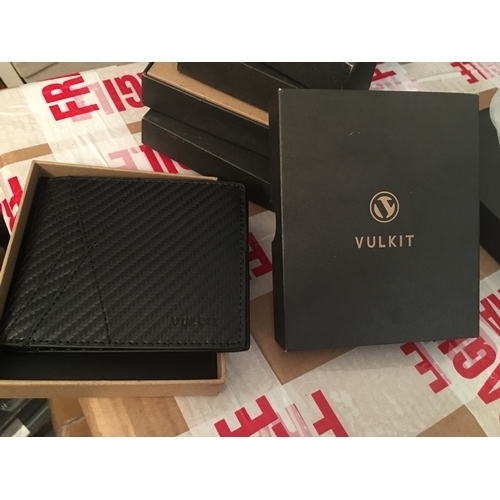 227 - NEW IN BOX VULKIT Wallet Mens RFID Leather Card Wallet BLACK