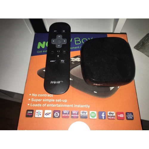 247 - BOXED NOW TV BOX WITH NEW REMOTE AND CABLES FULLY WORKING