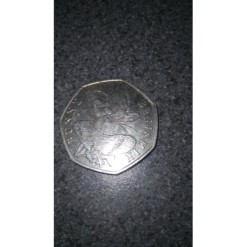 540 - BENJAMIN BUNNY 50P COIN 2017