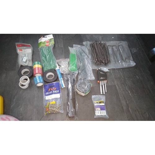 533 - SELECTION OF TOOLS, TAPES, BAGGED NEW ITEMS ETC