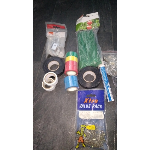 533 - SELECTION OF TOOLS, TAPES, BAGGED NEW ITEMS ETC