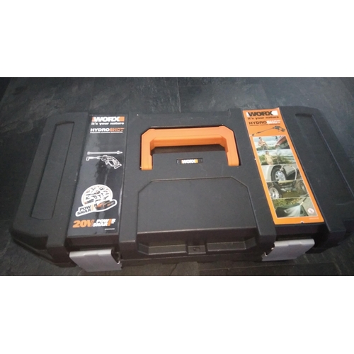 548 - AS NEW WORX HYDRO SHOT 20V POWER SHARE IN CASE