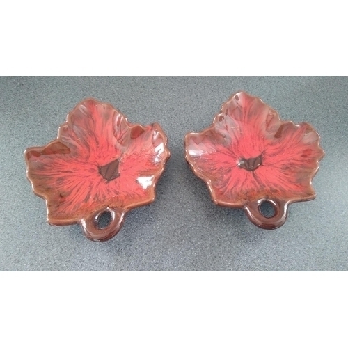 607 - PAIR OF CANADIAN MCMASTER LEAF DISHES