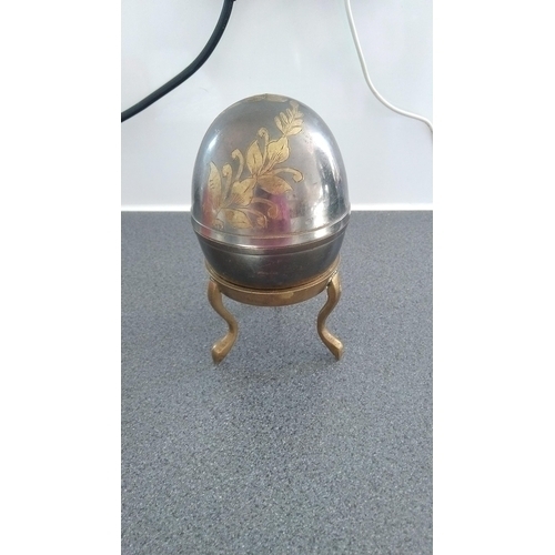 502 - VERY NICE Brass inlaid egg