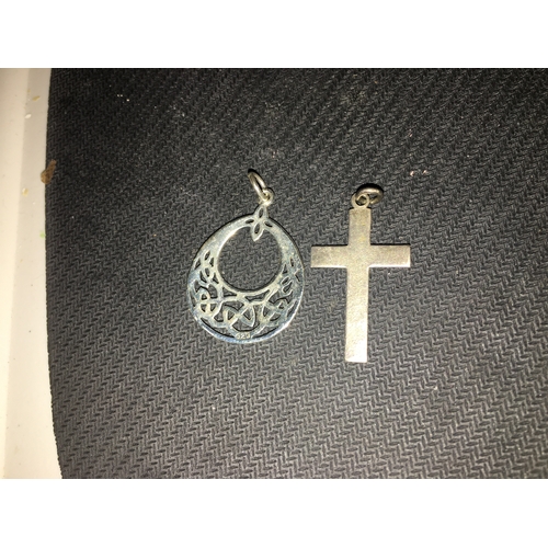 300H - TWO SILVER 925 PENDANTS INCLUDING CELTIC AND CROSS