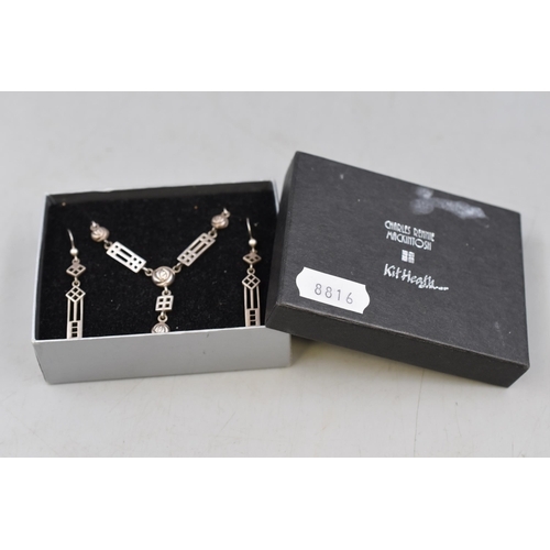 300G - Charles Renee Mackintosh Kit Heath Silver 925 Necklace and Earring Set Complete with Box