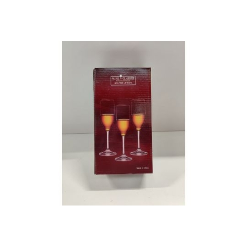 48 - NEW BOXED SET OF TWO MICHLEY  SHATTER PROOF WINE GLASSES