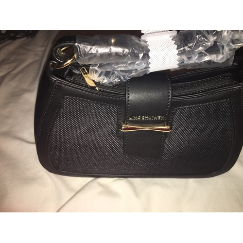 71 - NEW BAGGED LING SHUIWEN BLACK CLUTCH/SHOULDER BAG