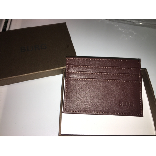 78 - NEW BOXED BURG RFID CARD WALLET IN BROWN