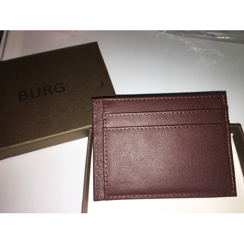 77 - NEW BOXED BURG RFID CARD WALLET IN BROWN