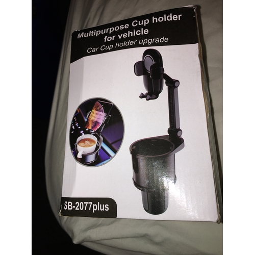 4 - NEW BOXED MULTI CAR CUP HOLDER AND MOBILE HODER