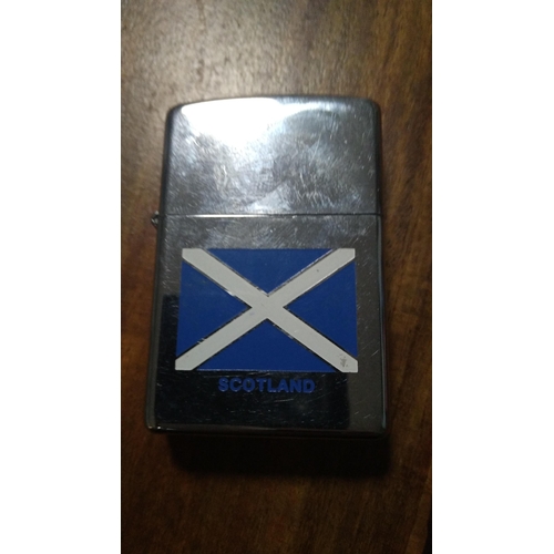 701 - Zippo petrol lighter With Scotland Flag on Face