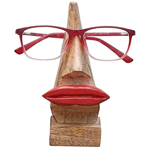 59 - NEW BOXED Belexy Wooden Handmade Red Lips Witty Wooden Spectacles Holder Stand 150p