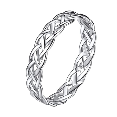 338 - NEW NEW 925 Sterlings Silver Celtic Knot Eternity Infinity Band Ring WITH PRESENTATION BOX
107J