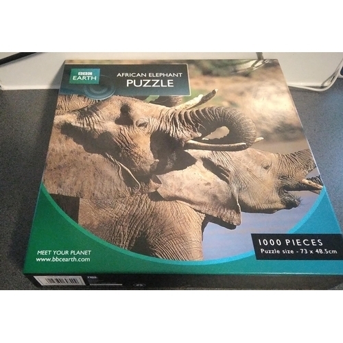 52 - BBC EARTH AMERICAN EARTH AFRICAN ELEPHANT1000PCE JIGSAW PUZZLE