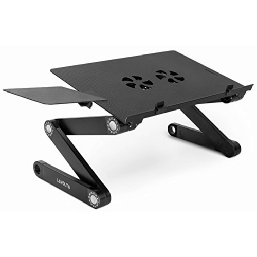 190 - NEW BOXED Lavolta Laptop Table Desk with Cooling Pad - Laptop Notebook Stand Adjustable with Mouse B... 