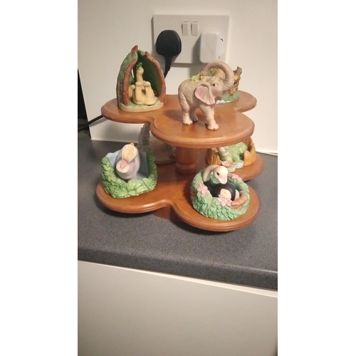 477 - WOODEN STAND WITH SEVEN ANIMALS