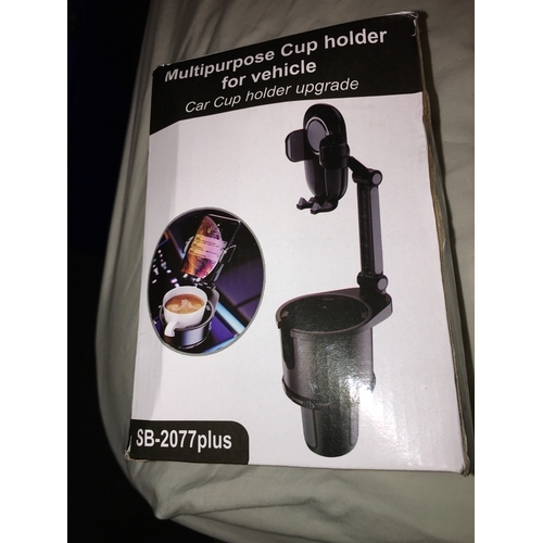 204 - NEW BOXED MULTI CAR CUP HOLDER AND MOBILE HOLDER