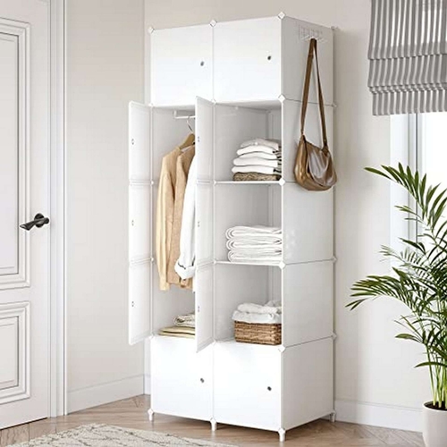 206 - NEW BOXED JOISCOPE Portable Wardrobe for Bedroom Storage Organizer Closet with Clothes Hanging Rail,... 