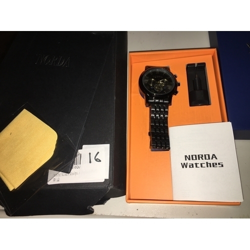 255 - NEW BOXED WITH GIFT BAG YOSIMI NORDA Man Sports Watch Quartz-Wristwatch Waterproof 30M Stainless Ste... 