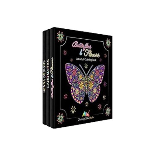 16 - NEW SEALED Adult Coloring Books Set 3 Pack Butterflies