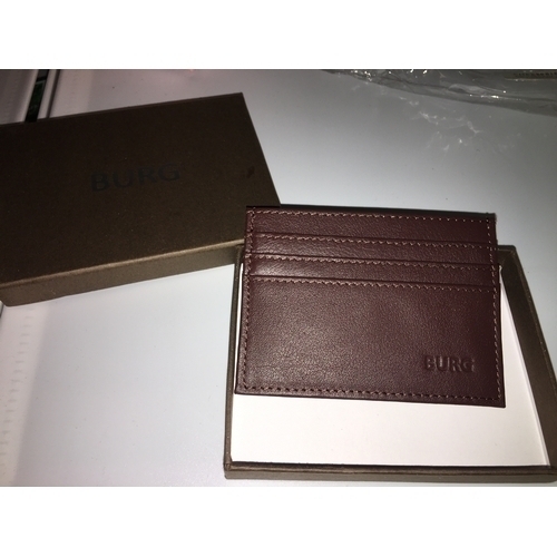 70 - QUALITY NEW BOXED BURG RFID CARD WALLET IN BROWN