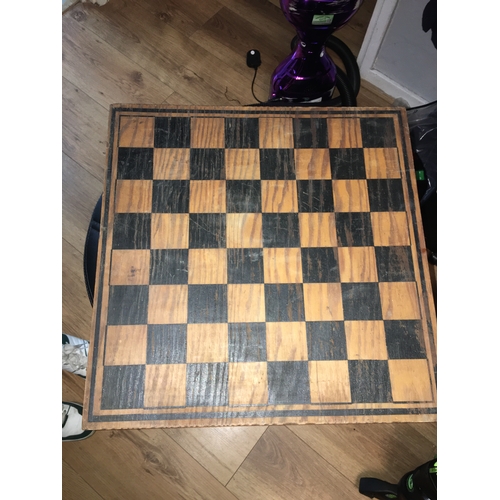 59 - VINTAGE WOODEN CHESS BOARD 12''