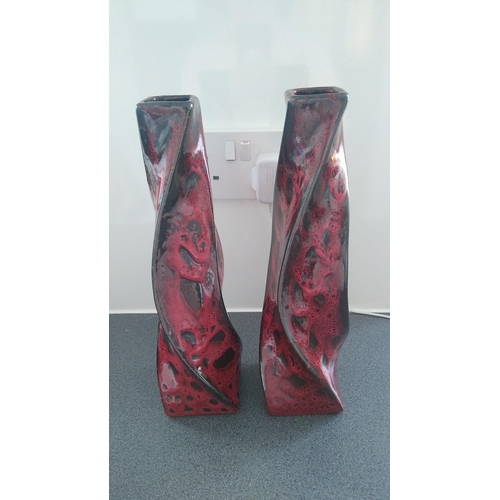 702 - PAIR OF CURVED VASES