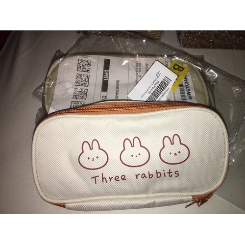 8 - NEW BAGGED THREE RABBITS LARGE PENCIL CASE