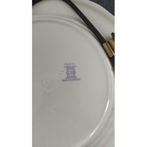 634 - PAIR OF SPODE MAYFLOWER WALL PLATES